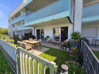 Fast Neuwertig (BJ:2019)! Exklusive Gartenwohnung mit DAN-Küche, Südgarten &amp; 2 TG-Plätzen | Steyregg