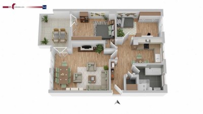 Frankfurt-Harheim, 3 Zi.-ETW mit großem S-Balkon und höchstem Wohnkomfort