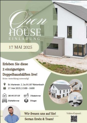 Attraktive Doppelhaushälfte in Röttenbach – 185 m² Wohnfläche, nachhaltige Bauweise und ruhige Lage.