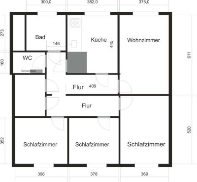 Zentral gelegene Wohnung im Dachgeschoss, ideal für WG