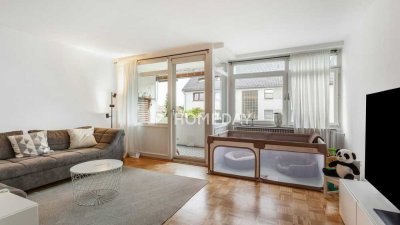Erbbauzins: Helle 3-Zimmer-Wohnung mit Loggia – ca. 76 Quadratmeter in der ersten Etage