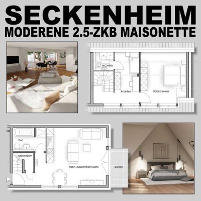 Sonnige 2,5-Zimmer Maisonette mit Balkon