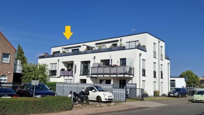 91qm 3 Zi. Penthouse mit gr. Dachterrasse zentral in Haltern, KfW 55, EBK, Aufzug, Garage, Wallbox