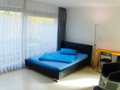 Helle, kpl. möblierte 1-Zi-Wohnung mit großem Balkon in Obermenzing