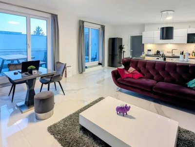 Moderne voll möblierte 2-Zimmer-Wohnung mit Dachterrasse, Garten & Tiefgarage in Schwabing Nord