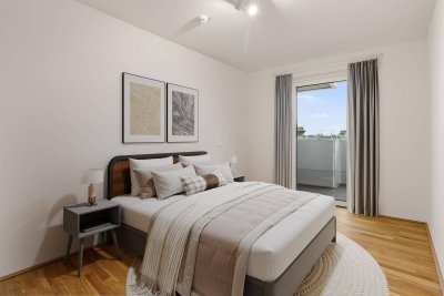 2-Zimmer Wohnung Standard (möbliert) mit Zugang zu erstklassigen Gemeinschaftsflächen: Fitness, Co-Working, Dachterrasse, Yoga, Private Dining &amp; Kinoraum
