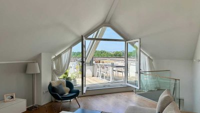 DEIN ZUHAUSE AUS LICHT UND LUFT: Dachgeschoss-Maisonette mit 32 m² Dachterrasse - von privat!