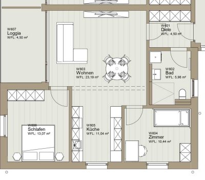 Lichtdurchflutete 3-Zimmer Wohnung