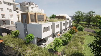 +Traumhaftes Reiheneckhaus in Ebenfurth mit direktem Blick auf den Fischa-Fluss + 6 Zimmer + Kamin + Garten &amp; Dachterrasse 360° + Bahnhofsnähe ++