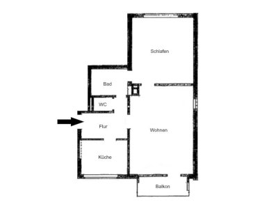 WOHNEN IN RUHIGER LAGE - 2-Zimmer-Wohnung im 1.OG sucht neuen Mieter