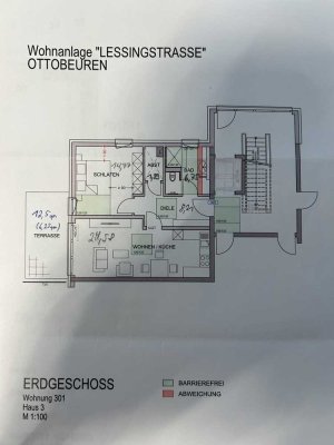 Schöne 2-Zimmer-Wohnung mit Terrasse, Tiefgarage, Stellplatz,Einbauküche