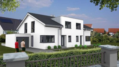 Neubau von zwei Doppelhaushälften in  MH-Saarn