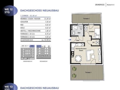 Moderne 2-Zimmer-Dachgeschosswohnung in Innenstadtlage mit Blick auf die Kranhäuser! WE 12