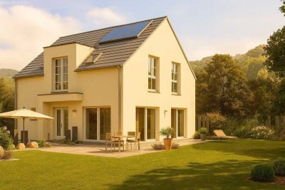 Platz für die ganze Familie mit Traumhaus und Fernblick