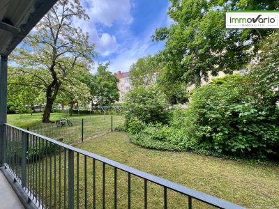Gut geschnittene 3-Raum-Wohnung mit großem Balkon & Tageslichtbad in ruhiger Lage & Blick ins Grüne