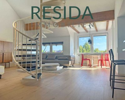 Wohnen auf zwei Ebenen: Helle Maisonette mit Loggia, Einbauküche & TG-Stellplatz in ruhiger Lage