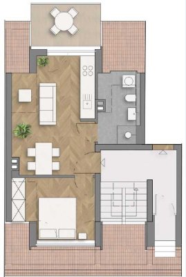 D-Eller 40231 - Erstbezug: Neubauwohnung mit Balkon, Klimaanlage, Fußbodenheizung & Einbauküche