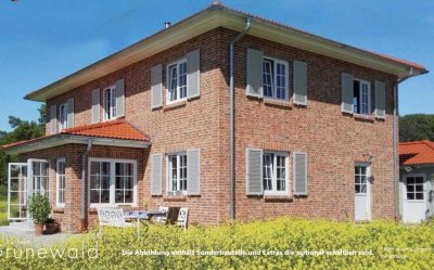 Danhaus, der einzige Fertighausanbieter, der die gemauerte Klinkerwand ohne Aufpreis im Standard hat