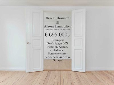 Rellingen: Großzügiges 6-Zi. Haus m. Kamin, einladender Sonnenterrasse, herrlichem Garten u. Garage!