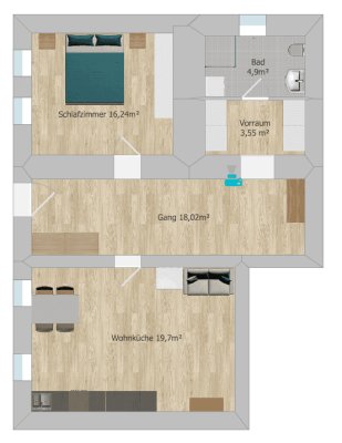 Gemütliche 2- Zimmer-Wohnung im Zentrum von Fritzens