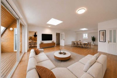 Exklusives, lichtdurchflutetes Penthouse im Altbau mit Loggia, Kaminoption und Stellplatz