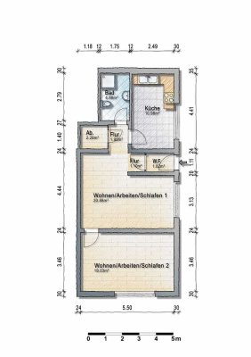 Helle und moderne 2ZKB+Abstellraum, Souterrain Wohnung, kernsaniert 2023, in Walzbachtal