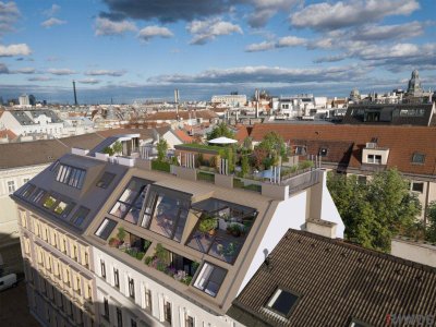 Wohnen zwischen Stadtpark und Prater | 5 Zimmer | DG-ERSTBEZUG mit 2 LOGGIEN | Ost/West-Ausrichtung | Repräsentatives Gründerzeithaus