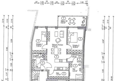 Erstbezug 3 Zimmerwohnung mit Balkon, Stellplatz und Einbauküche. Erdwärmepumpe A+ ab 01.07..