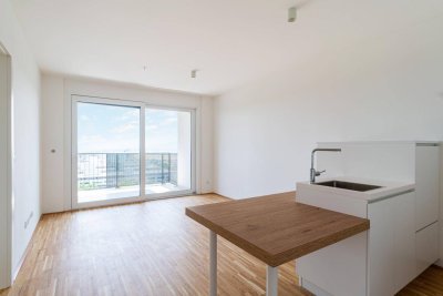 TABA Tower - Möbliertes Serviced Apartment mit grandiosem Fernblick direkt an der U1 Oberlaa - begehbarer Kleiderschrank, inkl. Heizung, Kühlung, Strom, Internet und Fitnessraum!