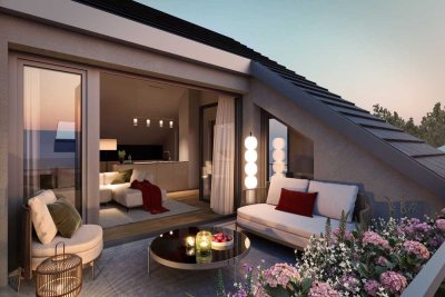 Lichtdurchflutete 4-Zimmer-Dachgeschosswohnung mit Dachterrasse