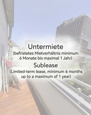 UNTERMIETE: Schöne 2-Zimmer-Wohnung mit Balkon, Aufzug & Blick auf den Rheinturm ab dem 01.07.