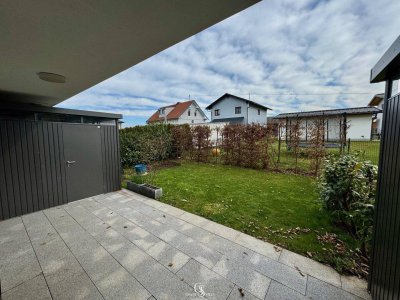 Sonniger Gartentraum im Neubau: Zwei-Zimmer-Wohnung mit Carportstellplatz
