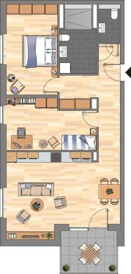 3-Zimmer-Wohnung in Bonn Endenich, Neubau Erstbezug