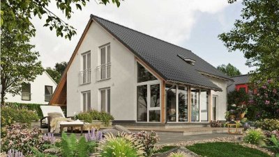 INKLUSIVE Grundstück, Wintergarten & Carport: Energiesparend & gemütlich. Massivhaus in Sondersha...
