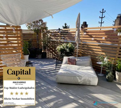 Leben über den Dächern von Edenkoben! Besondere 2-Zimmer Wohnung mit riesiger Dachterrasse!