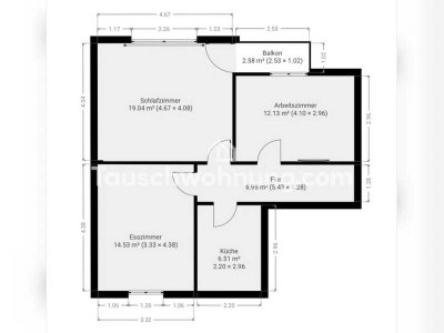 Tauschwohnung: Sonnige 3 Zimmer Wohnung mit Balkon und Kellerabteil