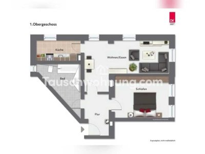 Tauschwohnung: 2-Raum-Wohnung in Dachgeschoss