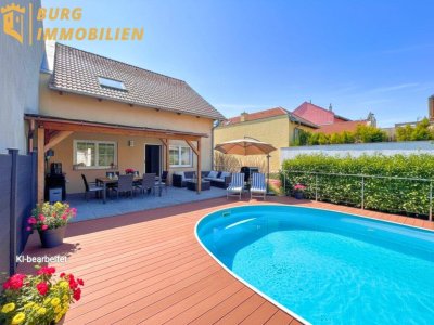 Ihr Rückzugsort im Speckgürtel von Wien I saniertes Familienhaus in Achau mit Pooldeck, Garten &amp; Nebengebäude