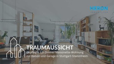 HOCHGEFÜHL - Gepflegte 3,5-Zimmer-Maisonettewohnung mit Balkon und Garage in Stuttgart-Stammheim