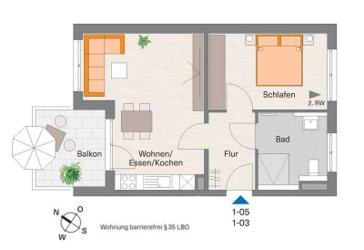 Ideale Raumaufteilung: 2-Zimmer Wohnung mit Balkon