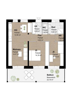 Modernes Wohnvergnügen: 3-Zimmer-Oase in begehrter Lage mit großzügiger Terrasse!