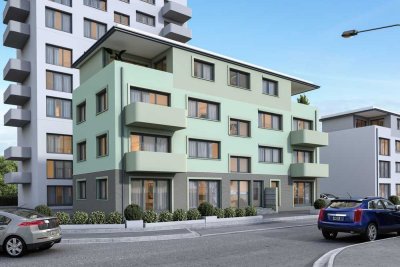 Neubau-Erstbezug: Moderne 2-Zimmer-Wohnung mit großer Terrasse und Einbauküche in Eschersheim