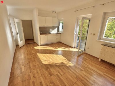 Sonnige Garconniere mit großer Terrasse und Parkplatz