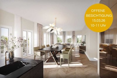 Offene Besichtigung am 15.03.: Exklusive 4 - 5 Zimmer Wohnung mit Balkon und Gartenterrasse