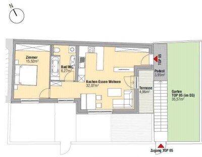 Gartenwohnung im 1. Stock ~ 2 Zimmer ~ süd-östlich ausgerichtet ~ Parkplatzmöglichkeit