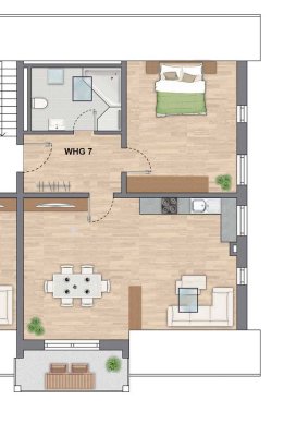 2-Zimmer-Wohnung im Dachgeschoss