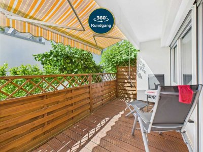 LANGFRISTIG VERMIETETE 1-ZIMMER-WOHNUNG IN SANIERTEM HAUS MIT TERRASSE UND TG-STELLPLATZ