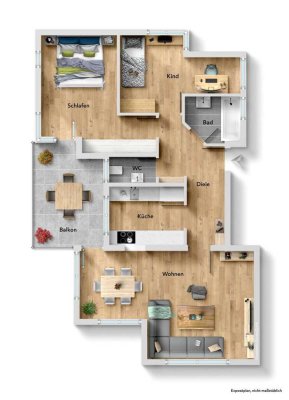 Helle 3,5 Zimmer Wohnung in Hegensberg mit Aussicht auf die schwäbische Alb