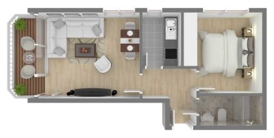 Helle 2-Zimmer-Wohnung mit Balkon und TG Stellplatz in ruhiger Lage in Böblingen