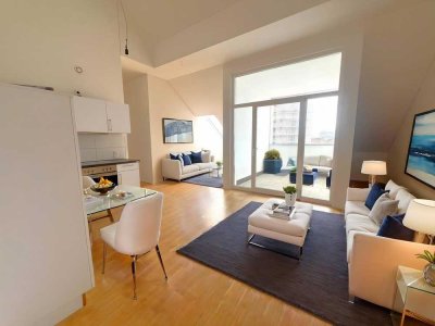 SCHWIND IMMOBILIEN - ab sofort verfügbar: schicke Dachgeschosswohnung mit überdachter Loggia